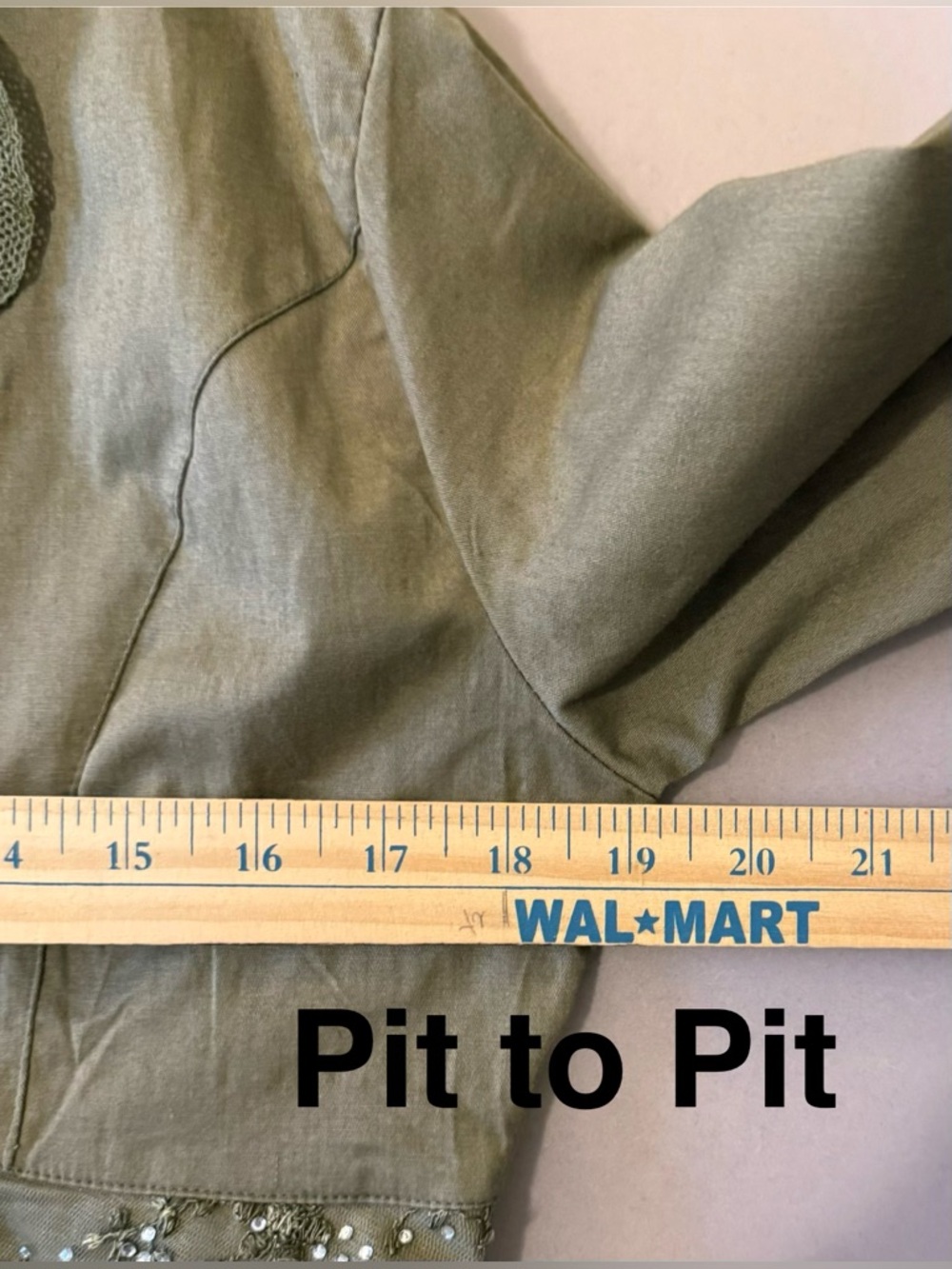 Embellished Olive Green Embellished Blazer with Stretch - Picture 5 of 10